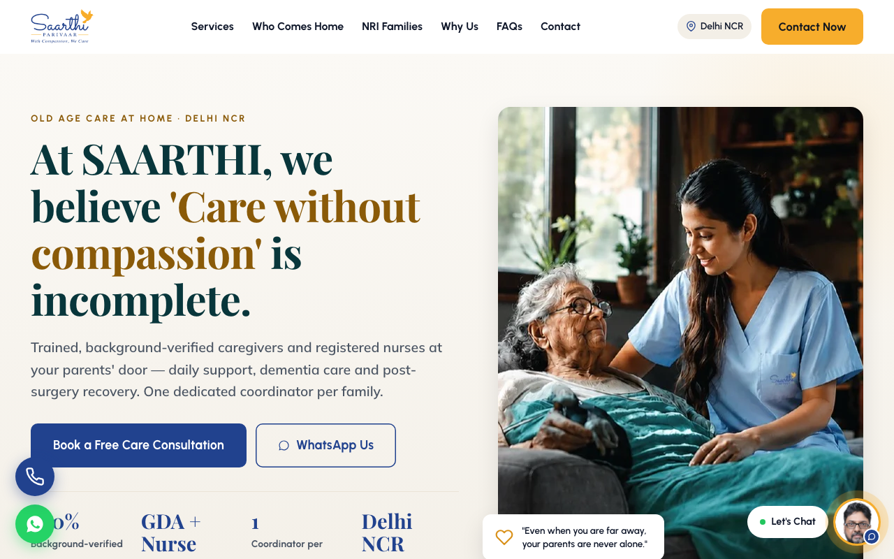 Saarthi Parivar website