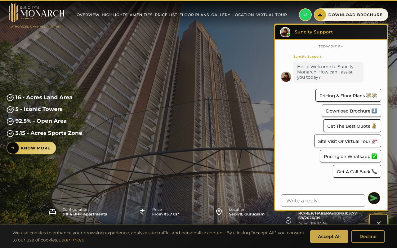 Suncity Monarch website