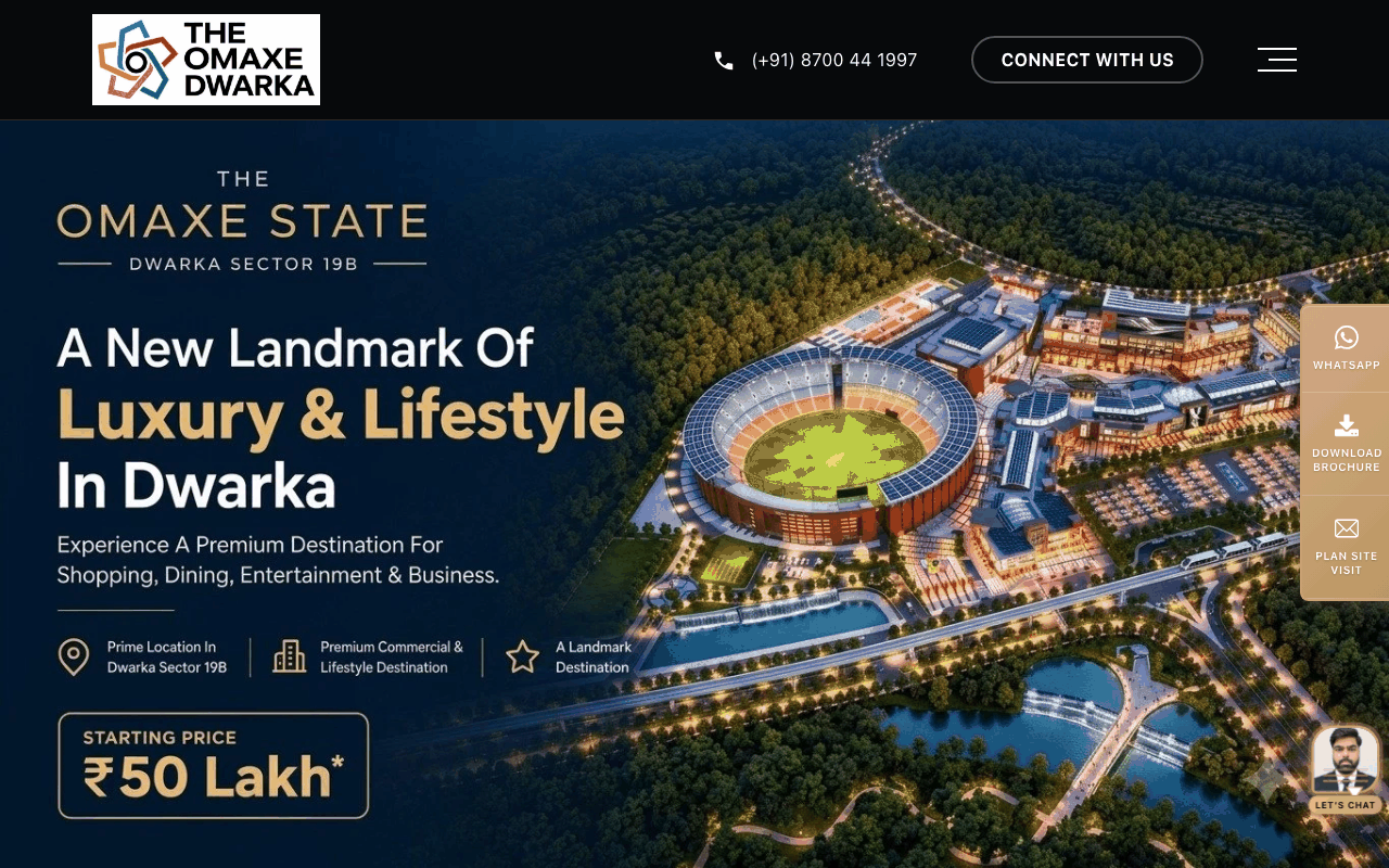The Omaxe State Dwarka website
